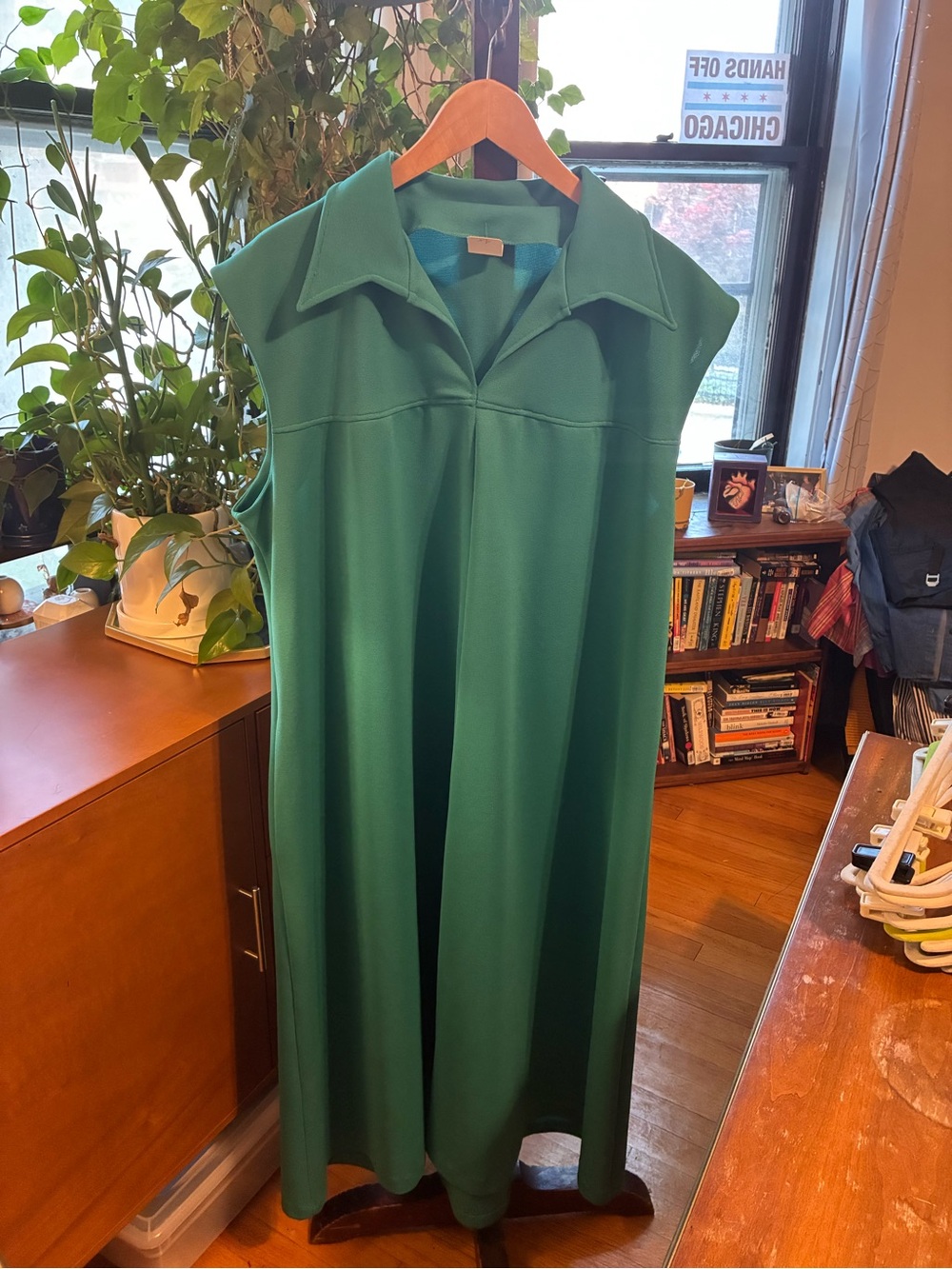 American Vintage Sleeveless  Green Collared Maxi Dress 3x/4x